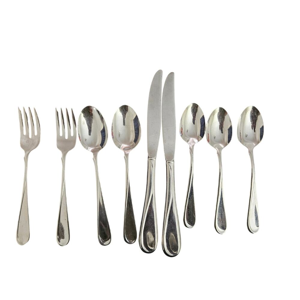 Oneida USA Stainless Steel Flatware Mixed Lot 9 Pieces Knives Forks Spoons